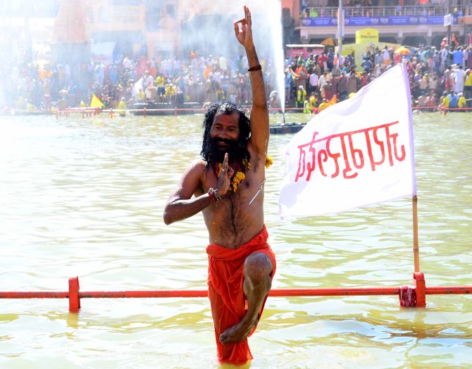 Sadhus and seers take holy dip during Ujjain Kumbh Mela
