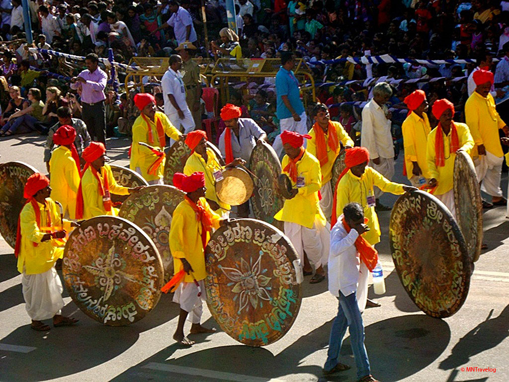 Cultural events during the procession for mysore dasara